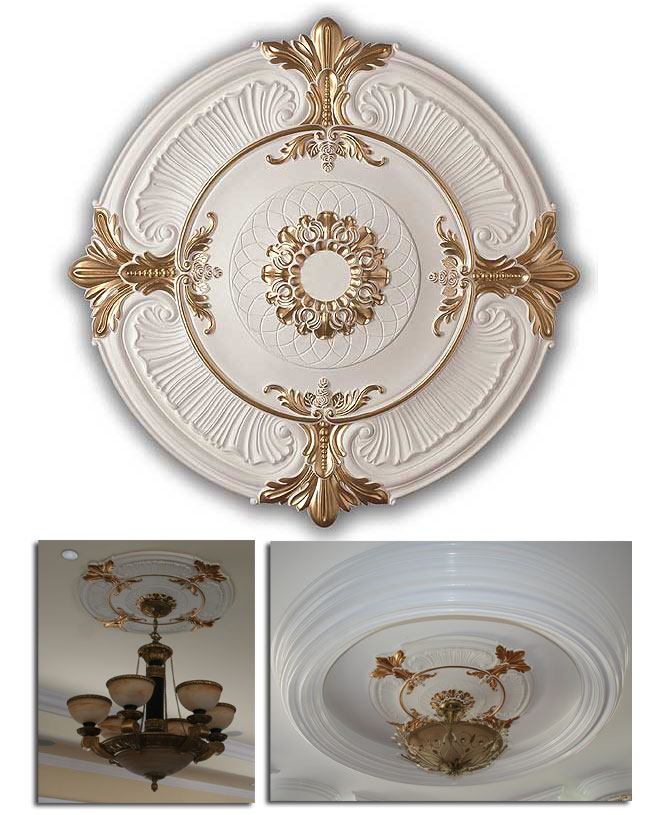 Wishihadthat Light Fan Ceiling Medallion Polyurethane Gold Trimmed