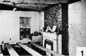 1. Using sawhorses and heavy planking, erect scaffolding in the room.