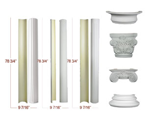 9" Diameter Half Columns