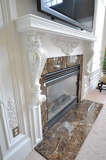 Decorative White Fireplace Mantel